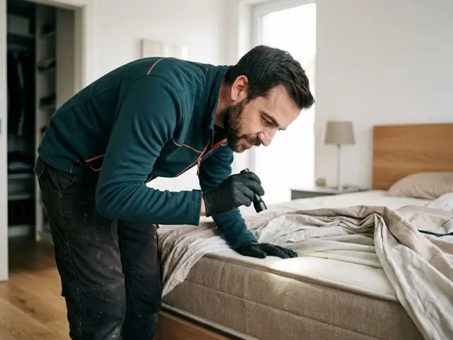 Flohbekämpfung: Techniker bei der Arbeit