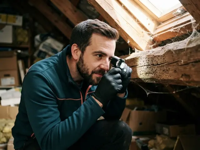 Holzwurmbekämpfung: Techniker bei der Arbeit