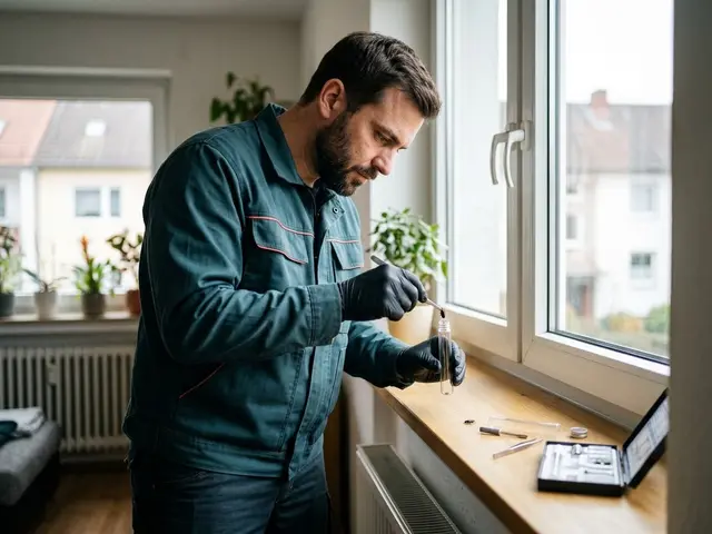 Käferbekämpfung: Techniker bei der Arbeit