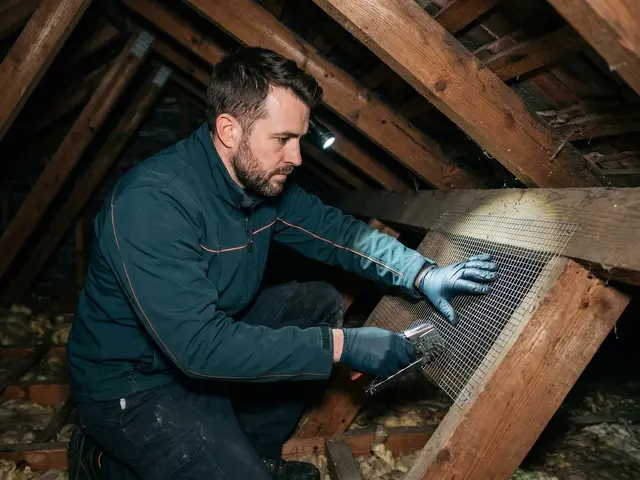 Marderabwehr: Techniker bei der Arbeit