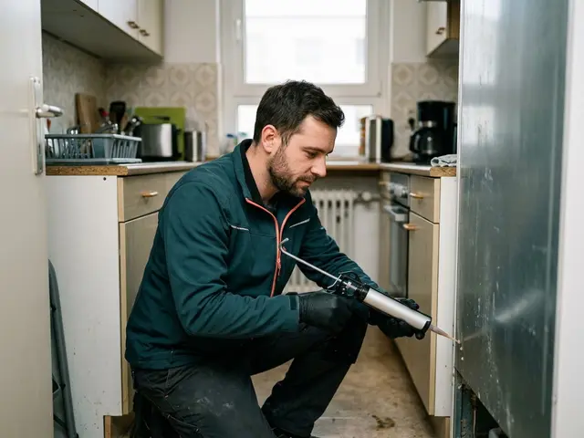 Schabenbekämpfung: Techniker bei der Arbeit