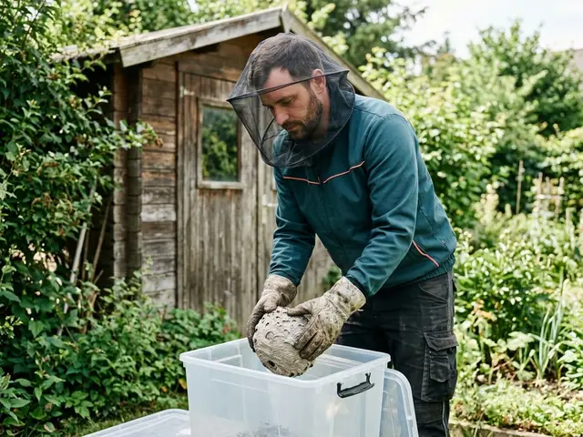 Wespennestentfernung: Techniker bei der Arbeit